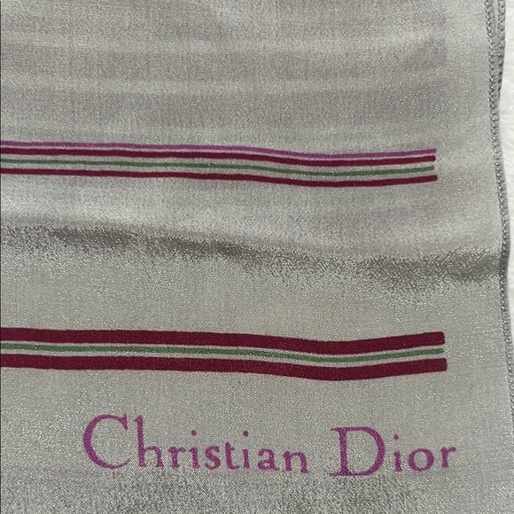 Dior Striped Pink and Gray Scarf - Picture 2 of 5